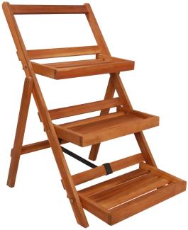 vidaXL Blumenständer 3 Stufen 50 x 63 x 80 cm Massivholz Akazie 43994