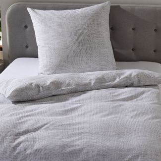 Traumschlaf Basic Seersucker Bettwäsche Sydney grau|240x220 cm + 2x 80x80 cm