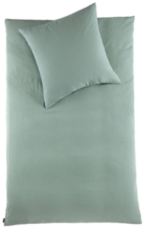 soma Bettwäsche Set Musselin 135x200 Baumwolle Graublau silber grau, Baumwolle, 2 teilig, Geschenkidee atmungsaktiv weich sale Reißverschluss Partner Sommer