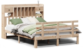 vidaXL Massivholzbett mit Regal ohne Matratze 140x190 cm Kiefer 3322788