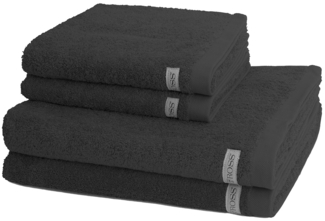 Ross Sinfonie 4 tlg. Frottier-Set - 2 X Handtuch (50 X 100cm) und 2 X Duschtuch (70 X 140cm) - 500 g/m2 - Schiefer