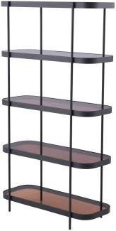 Selsey Disavill - Standregal mit 5 Glasböden, Schwarz / Braun, 160 cm