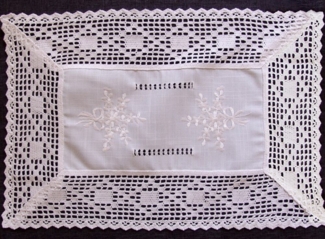 matches21 HOME & HOBBY Platzset Tischset Landhaus Häkelspitze 35x50 cm, (1-St)