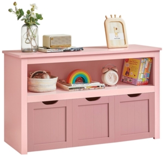 Songmics 'Vasagle' Kinderregal mit Rollen, Holzwerkstoff pastellrosa, 30 x 102 x 60 cm