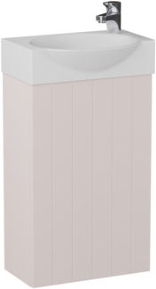 BADEDU IMPERO Gäste WC Waschtisch Set 40 cm breit, Rosa, Waschbecken Keramik Weiß