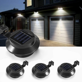 WILGOON Dachrinnenleuchten 3/6er LED Solarlicht Beleuchtung Wegeleuchte für Außen, LED fest integriert, Kaltweiß, LED Solarleuchten Garten Dachrinnenleuchte Zaunleuchte Aussen Licht