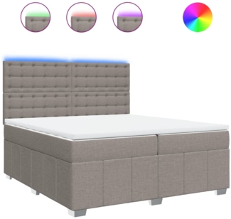 vidaXL Boxspringbett mit Matratze Taupe 200x200 cm Stoff 3294093