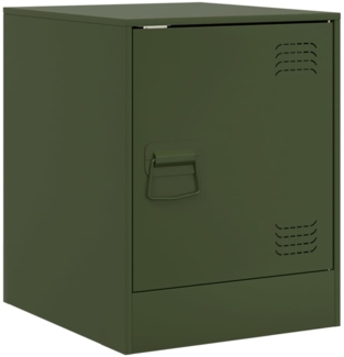 Nachttisch Nachtschrank Olivgrün 34,5x39x44 cm Stahl