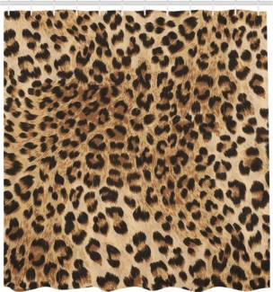 Abakuhaus Duschvorhang Moderner Digitaldruck mit 12 Haken auf Stoff Wasser Resistent Breite 175 cm, Höhe 180 cm, Leopard-Druck Wildtierhaut