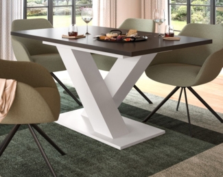 Esstisch Home-X in grau und weiß ausziehbar 150 - 190 cm