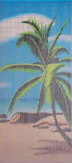 CONACORD Türvorhang Decona Paradise Dekovorhang bunt, Hakenaufhängung, halbtransparent, 90 x 200 cm, Bambus - blickdicht dank hoher Stranganzahl