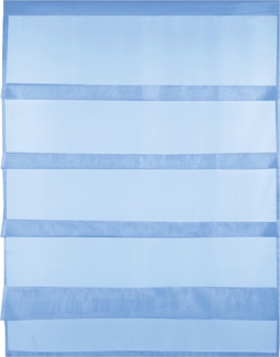 Transparente Bistrogardine Raffoptik mit Stangendurchzug in Voile, schlicht und modern in vielen verschiedenen Farben erhältlich (80x110 cm / blau - mittelblau)