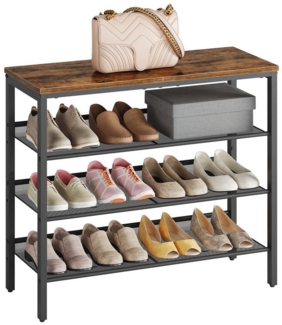 Hoobro Schuhregal 4 Schuhablage, verstellbares Metall Geräumige Oberseite