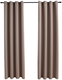 vidaXL Verdunkelungsvorhänge mit Metallösen 2 Stk. Taupe 140x175 cm 134434