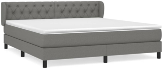 vidaXL Boxspringbett mit Matratze Dunkelgrau 160x200 cm Stoff, Härtegrad: H2 [3126494]