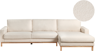 Ecksofa 4-Sitzer SIGGARD Bouclé Weiß linksseitig