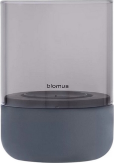 Blomus Calma Windlicht M, Kerzenhalter, Dekolichthalter, Beton / Glas, Steel Gray Smoke, H 20 cm, 66230