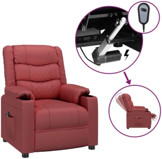 vidaXL Relaxsessel Elektrisch Weinrot Kunstleder 3143453