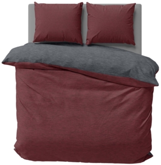 One Home Bettwäsche Wende Melange, Flanell, 3 teilig, meliert, Baumwolle kuschelig warm weich Biber Winter