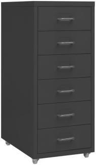 vidaXL Aktenschrank mit Rollen Anthrazit 28x41x69 cm Metall