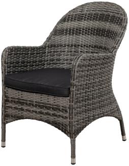 LILLE Polyrattan Diningsessel mit Alu-Gestell - blackpearl