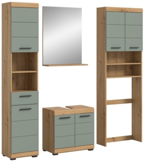 INOSIGN Badmöbel-Set Siena, 4 teilig, bestehend aus:, (Set), Hochschrank, WBU, Badspiegel, Waschmaschinenumbauschrank