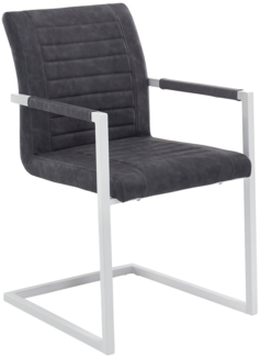 2er-Set Schwingstuhl Picton mit Armlehnen - Grau/Weiss