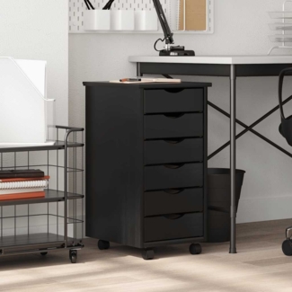 vidaXL Rollschrank mit Schubladen MOSS Schwarz Massivholz Kiefer 4015782