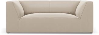 Micadoni 2-Sitzer Samtstoff Sofa Ruby | Bezug Beige | Beinfarbe Black Plastic