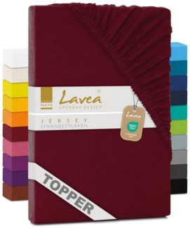 Lavea Spannbettlaken Maya, in Gr. 60x140, 90x200, 120x200, 140x200, 180x200 oder 200x220 cm, Baumwolle, Gummizug: rundum, (1 Stück), Jersey Spannbetttuch für Topper, Boxspring- und Wasserbetten