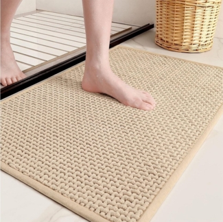 NUODWELL Badematte Badezimmerteppich, Badteppich rutschfest Waschbar, Chenille Badematte, 50*80, Super Saugfähig Badematte, Maschinenwaschbar, für Dusche, Badewanne