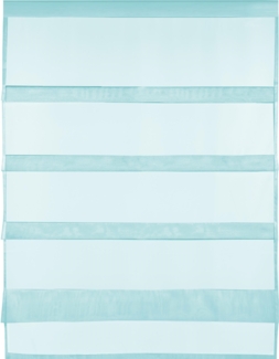 Transparente Bistrogardine Raffoptik mit Stangendurchzug in Voile, schlicht und modern in vielen verschiedenen Farben erhältlich (80x110 cm / türkis - aqua)