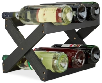 Weinregal Bambus X shape schwarz