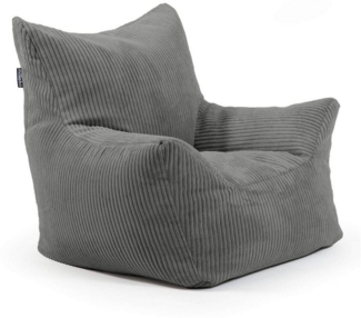 mokebo Kindersessel Der Pausenheld (Anthrazit), Kinder Sitzsack Cord, Lesesessel, Bodenkissen und Sitzkissen Kinder