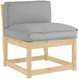 vidaXL Palettenkissen für Rückenlehne mit Kissen Grau 80 x 40 x 12 cm 42001529