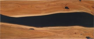 Esstisch Akazie mit Epoxidharz 240x100x76 natur lackiert / Epoxid schwarz gerade Kante EPOXY Unikat #1
