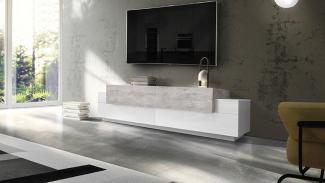 TV-Board >Catania< in Weiß-Hochglanz - 200x51,6x45cm (BxHxT)