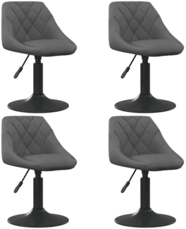 vidaXL Esszimmerstühle 4 Stk. Drehbar Dunkelgrau Samt 3088792