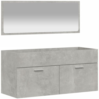 vidaXL Badschrank mit Spiegel Betongrau Holzwerkstoff 833887