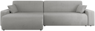 Ecksofa Pixalo L Cord Maxi mit Bettkasten und Schlaffunktion (Farbe: Poso 110)