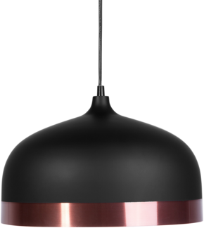'Parina' Hängeleuchte Schwarz und Kupfer Metall mit Schirm in Glockenform Modernes Design