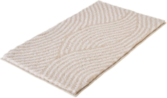 Kleine Wolke Badematte Calma, Höhe 30 mm, rutschhemmend beschichtet, fußbodenheizungsgeeignet, Polyacryl, rechteckig, Badteppich, Wellen Design
