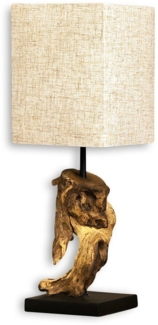 Levandeo® Nachttischlampe, Lampe Tischlampe aus Holz Holzlampe Tischleuchte Treibholz 45cm