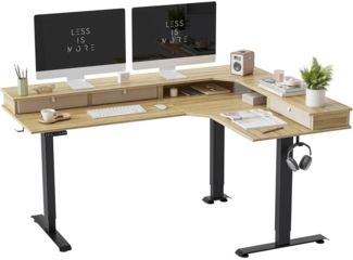 Elektrischer L-förmiger Schreibtisch Höhenverstellbar 160x120cm