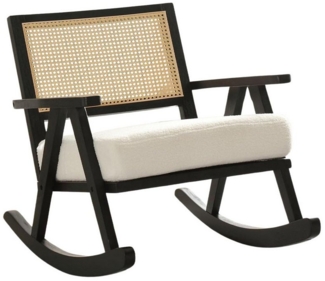 WAHSON OFFICE CHAIRS Schaukelstuhl Gepolsterter Schaukelstuhl aus Rattan mit Massivholzbeinen