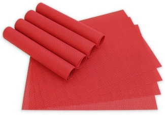 matches21 HOME & HOBBY Platzset Tischsets ELEGANCE 8er Set Rot als Tischuntersetzer, (8-St), Abwaschbare Platzsets als Tischunterlagen für Ess-Tisch Tisch-Deko