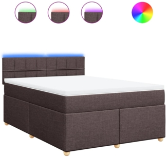 vidaXL Boxspringbett mit Matratze Dunkelbraun 140x200 cm Stoff 3289006