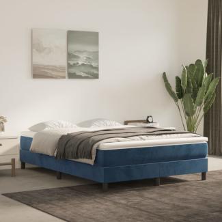 vidaXL Boxspringbett mit Matratze Dunkelblau 140x190 cm Samt 3144331