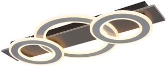 LED Deckenleuchte grau gebürstet, opal, L 73 cm