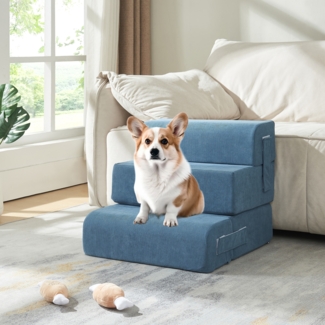Haustiertreppe Joelerhatra 4-tlg. 45x50x45 cm Cord Blau [en. casa]